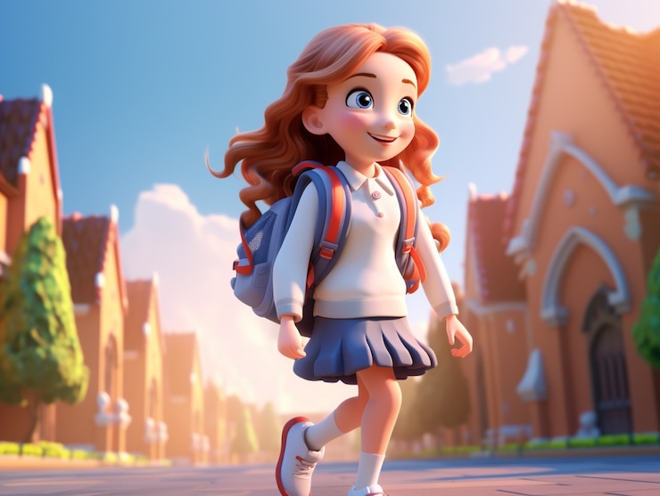 Gratis Foto 3d cartoon terug naar school