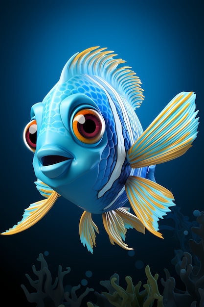 3D cartoon vis onderwater