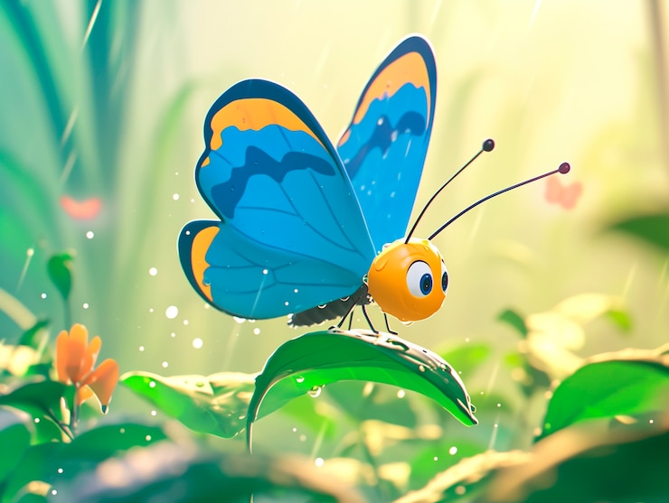 Gratis Foto 3d cartoon vlinder illustratie