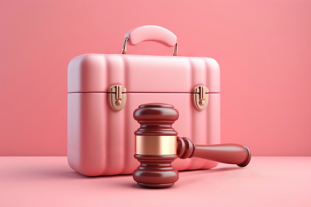 3D cartoon zicht van rechter gavel