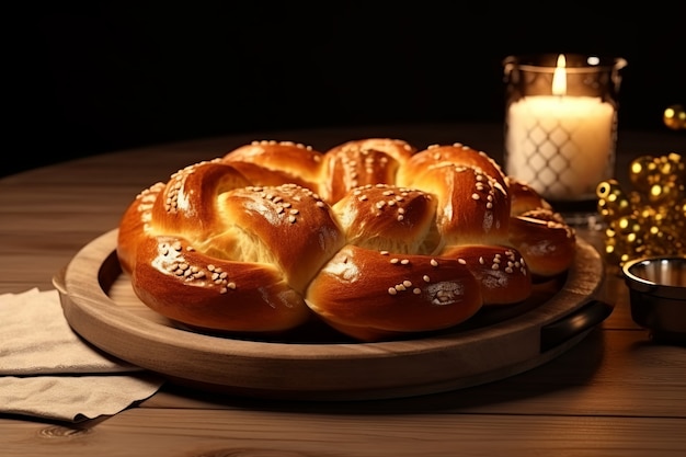 Gratis foto 3d challah schotel voor hanukkah