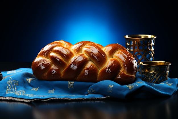 Gratis foto 3d challah schotel voor hanukkah