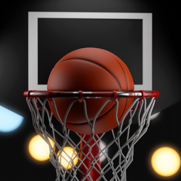 Gratis foto 3d-compositie voor basketbalsport