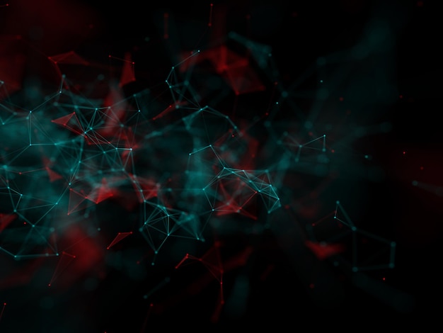 3D datatechnologie achtergrond met laag poly plexus ontwerp