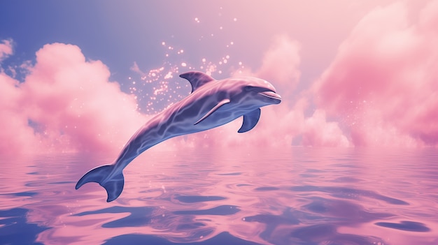 Gratis foto 3d-dolfijn in de buitenlucht
