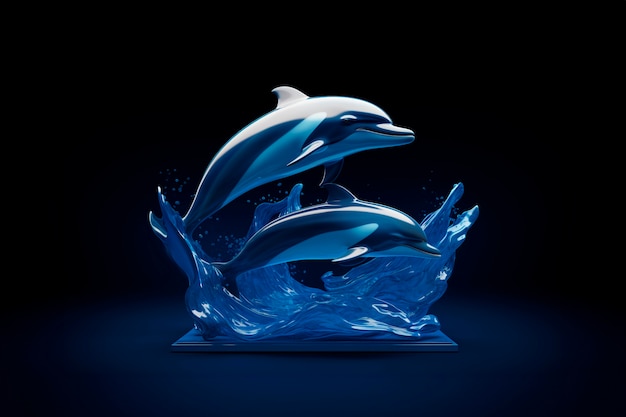 3D-dolfijn met levendige kleuren