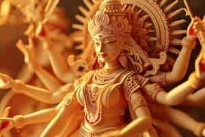 Gratis foto 3d durga godin voor navratri viering.