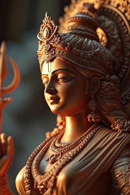 Gratis foto 3d durga godin voor navratri viering.