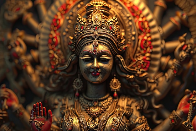 Gratis foto 3d durga godin voor navratri viering.