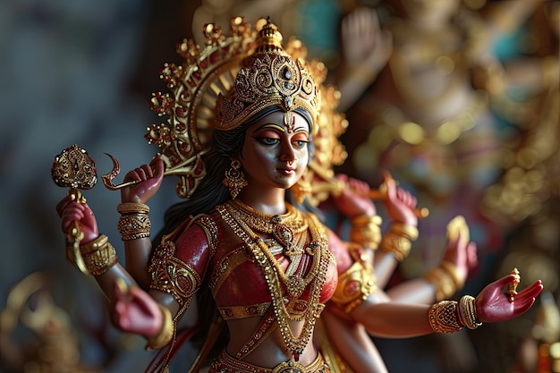 Gratis foto 3d durga godin voor navratri viering.