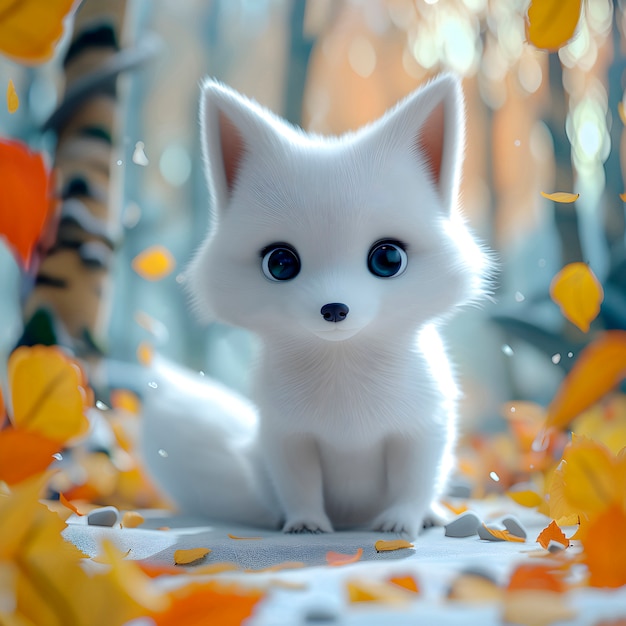 3d fox cartoon illustratie