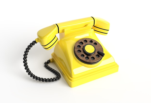 3d geef concept de oude illustratie van het de kunstontwerp van de telefoon 3d terug.
