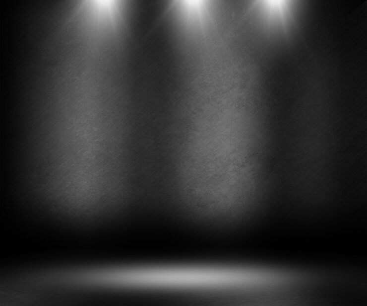 Gratis Foto 3d geef van een grunge interieur met spots