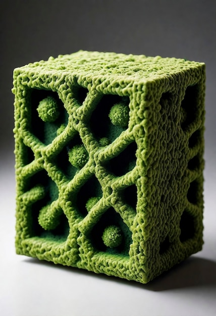 3d groen mos op abstracte vorm