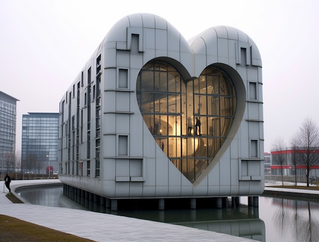 Gratis foto 3d hartvorm ingebouwd in stadsarchitectuur