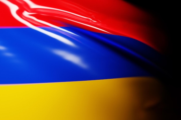 3d illustratie van de nationale wapperende vlag van armenië. land symbool.