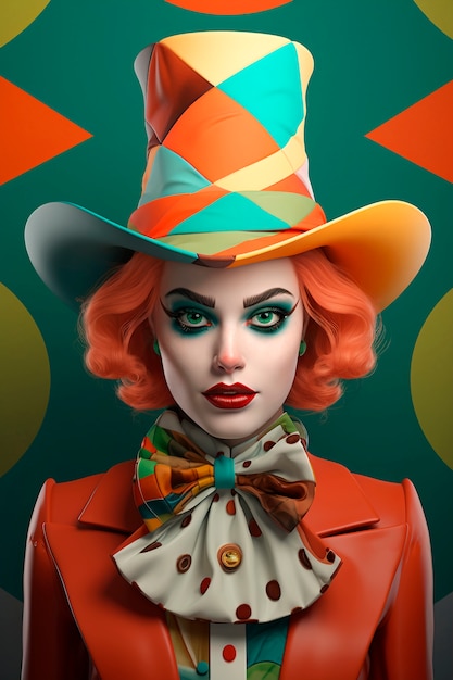 Gratis foto 3d leuke carnaval personage