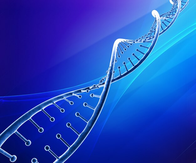 3D medische achtergrond met DNA-streng