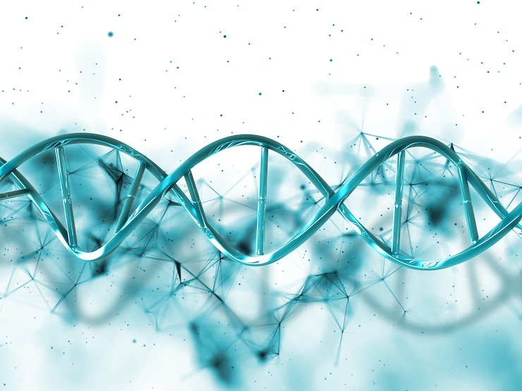 Gratis Foto 3d plexus en dna-streng