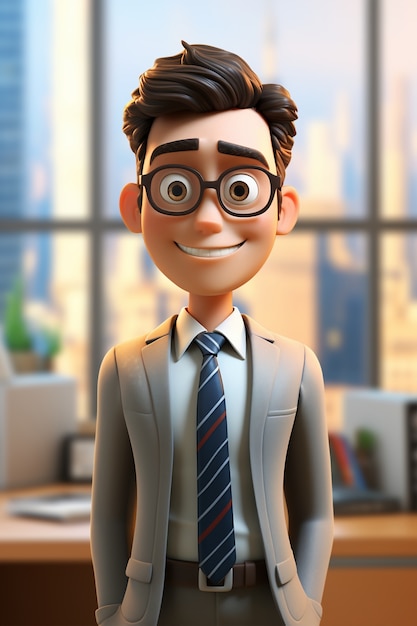 3D portret van zakenman