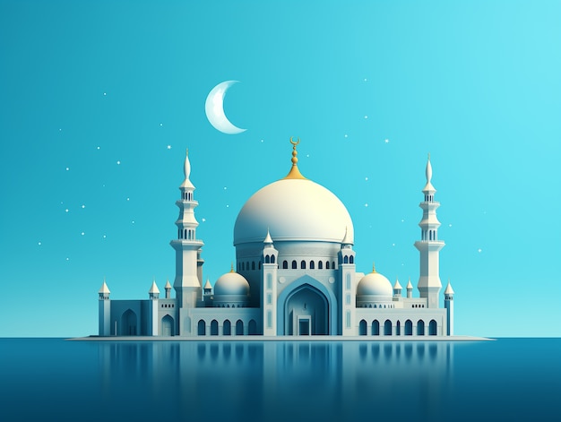 Gratis foto 3d ramadan viering elementen scène