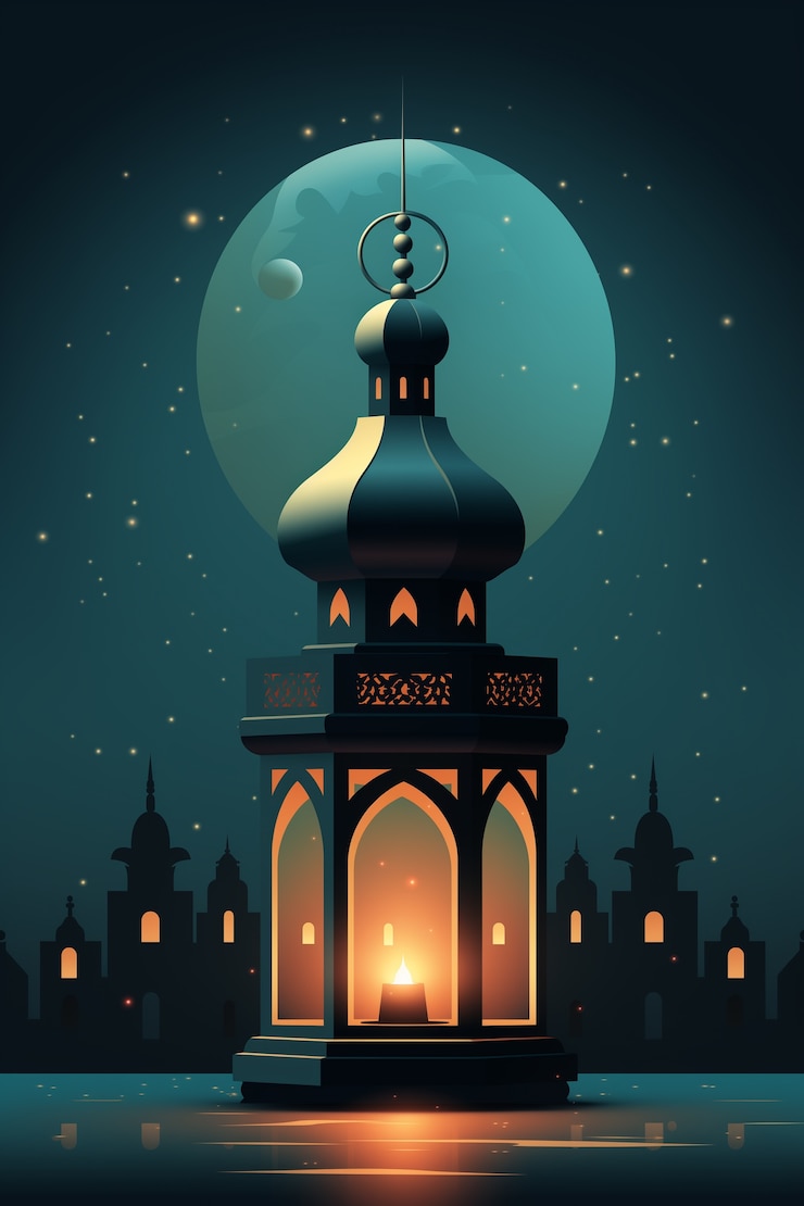 Gratis Foto 3d ramadan viering lantaarn