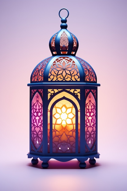 Gratis foto 3d ramadan viering lantaarn