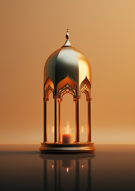 Gratis foto 3d ramadan viering lantaarn