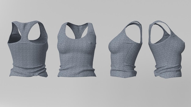 Gratis foto 3d-realistische weergave van dames t-shirt schone lege sjabloon, mockup voor ontwerp, logo