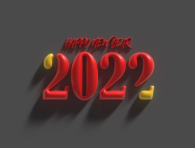 3D render Happy New Year 2022 tekst typografie Design illustratie.
