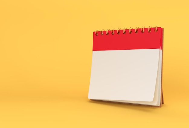 3D Render Notebook mock-up met schone blanco voor ontwerp en reclame, 3d illustratie perspectiefweergave.