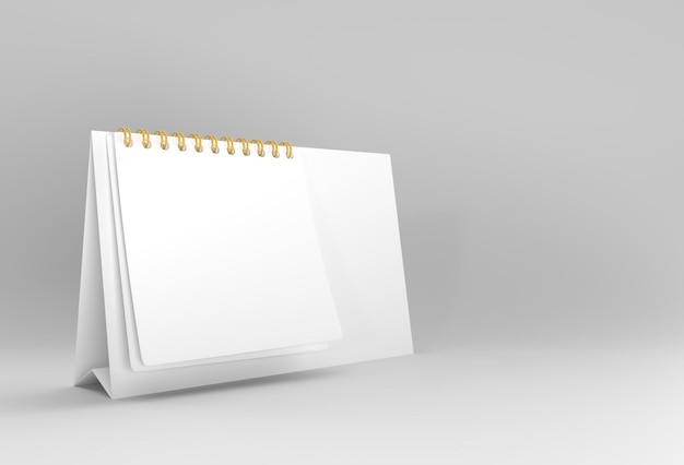 3D Render Notebook mock-up met schone blanco voor ontwerp en reclame, 3d illustratie perspectiefweergave.