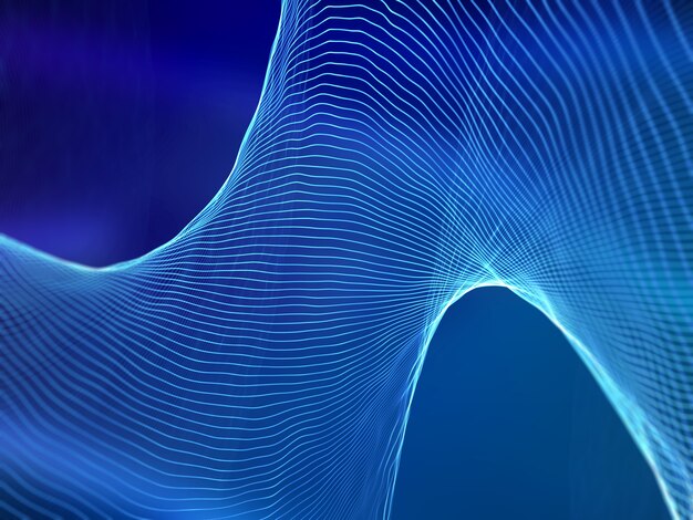 3D render van abstracte geluidsgolven. Digitale technologie achtergrond