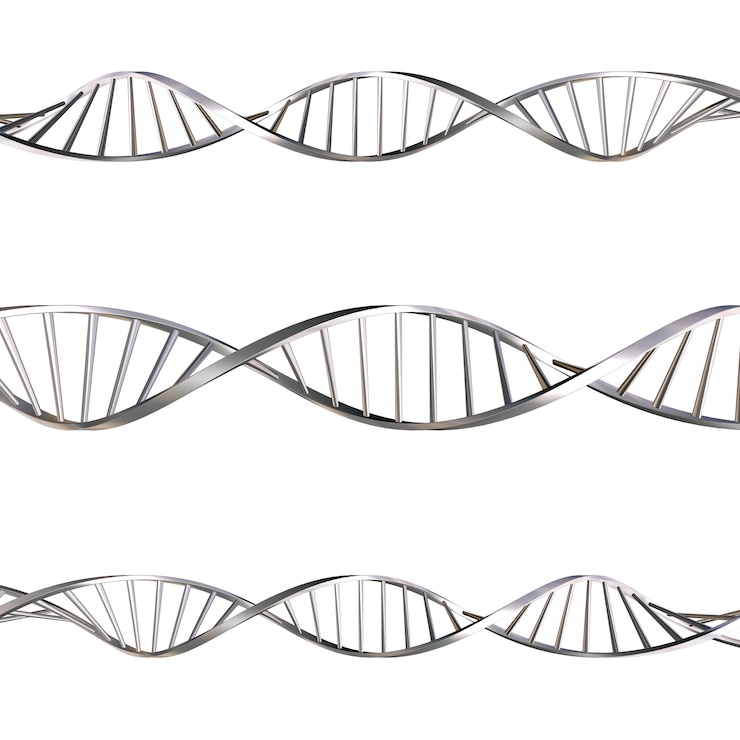 Gratis Foto 3d render van dna strengen