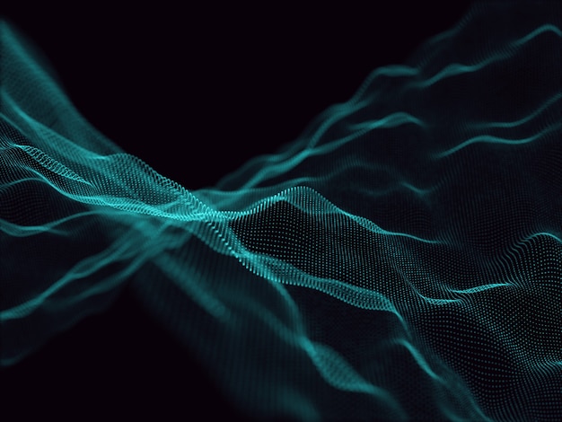 3D render van een abstracte achtergrond met vloeiende deeltjes