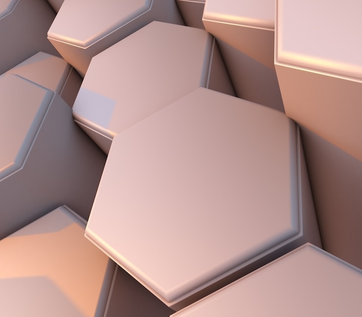 Gratis Foto 3d render van een abstracte webachtergrond met afgeschuinde extruderende zeshoeken