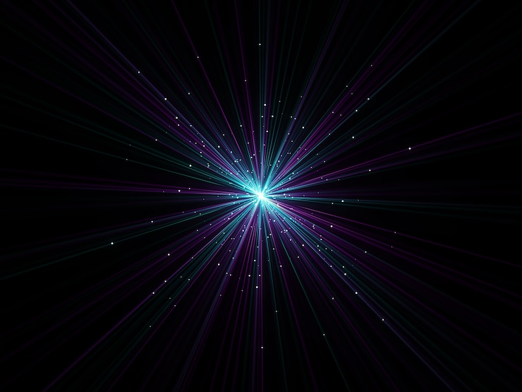 Gratis Foto 3d render van een abstracte zoom effect achtergrond met exploderende deeltjes