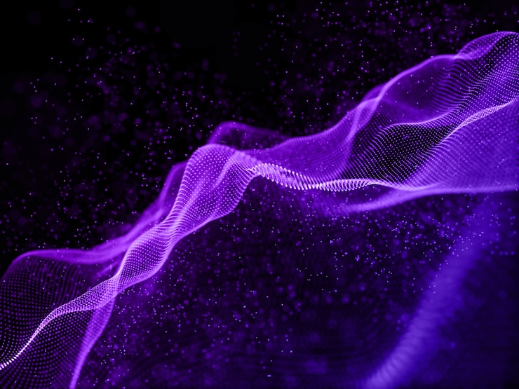 Gratis Foto 3d render van een moderne achtergrond met vloeiende cyber dots ontwerp