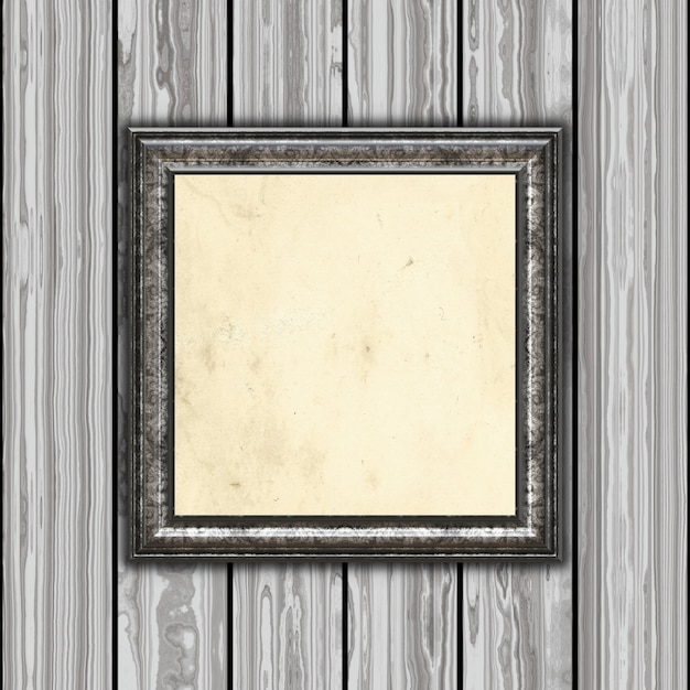 Gratis foto 3d render van een vintage frame op houten achtergrond