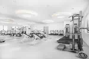 Gratis foto 3d-rendering moderne loft gym en fitness