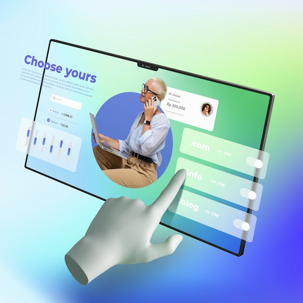 3D-rendering op website hosting concept