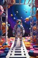 Gratis foto 3d rendering van astronaut