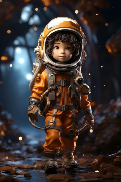 3D rendering van astronaut