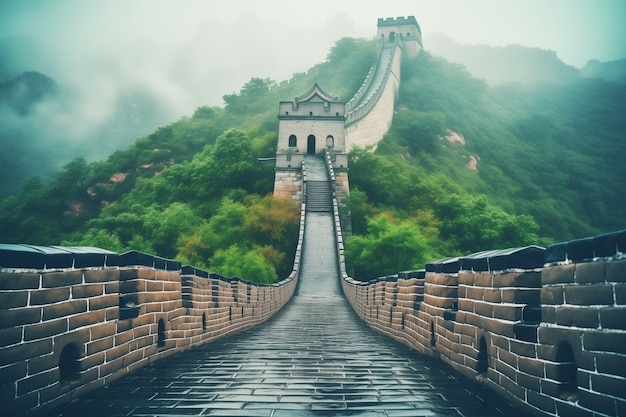 Gratis foto 3d rendering van de chinese grote muur