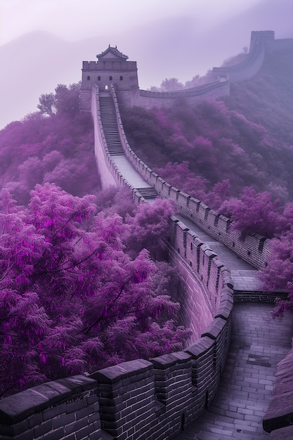 Gratis foto 3d rendering van de chinese grote muur