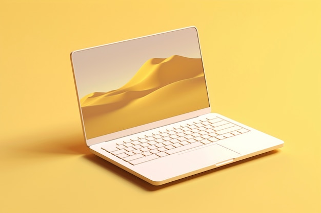 Gratis foto 3d-rendering van een laptop