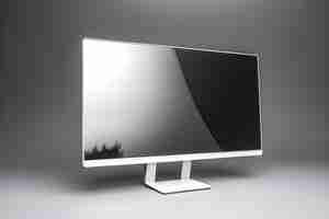 Gratis foto 3d-rendering van een moderne lcd-monitor op een grijze achtergrond