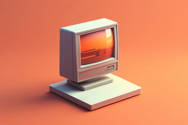 Gratis foto 3d-rendering van een retro-computer