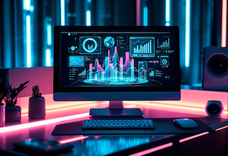 Gratis Foto 3d-rendering van futuristische technologieën