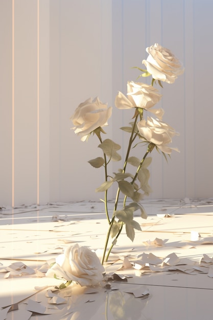 3d rozen bloemen arrangement
